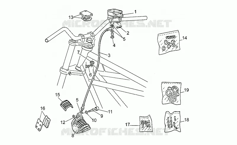 Impianto freno ant.dx