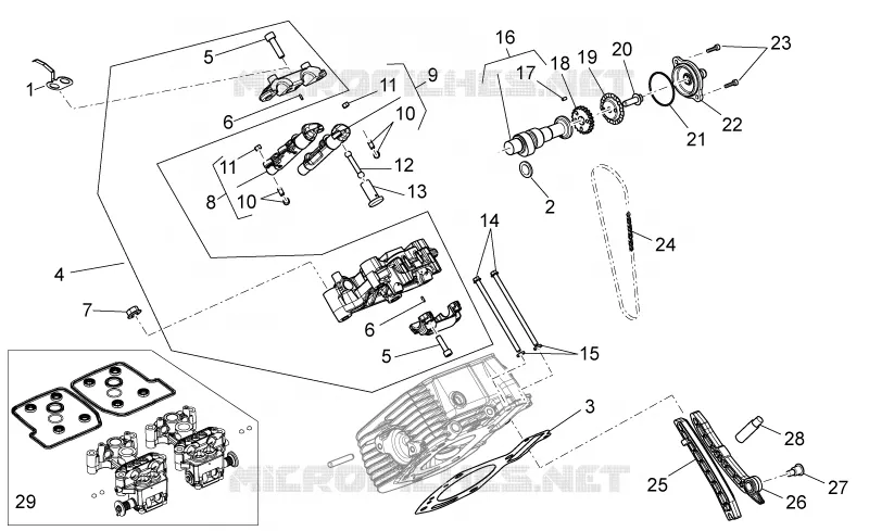 Distribuzione cilindro dx (bicchierini)
